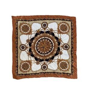 CASCA 100% Silk Scarf Brown Square